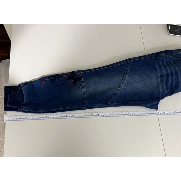 Desigual Denim Joggers Women's Size M Embroidery Girlhoodcore Casual Comfy - Picture 13 of 14
